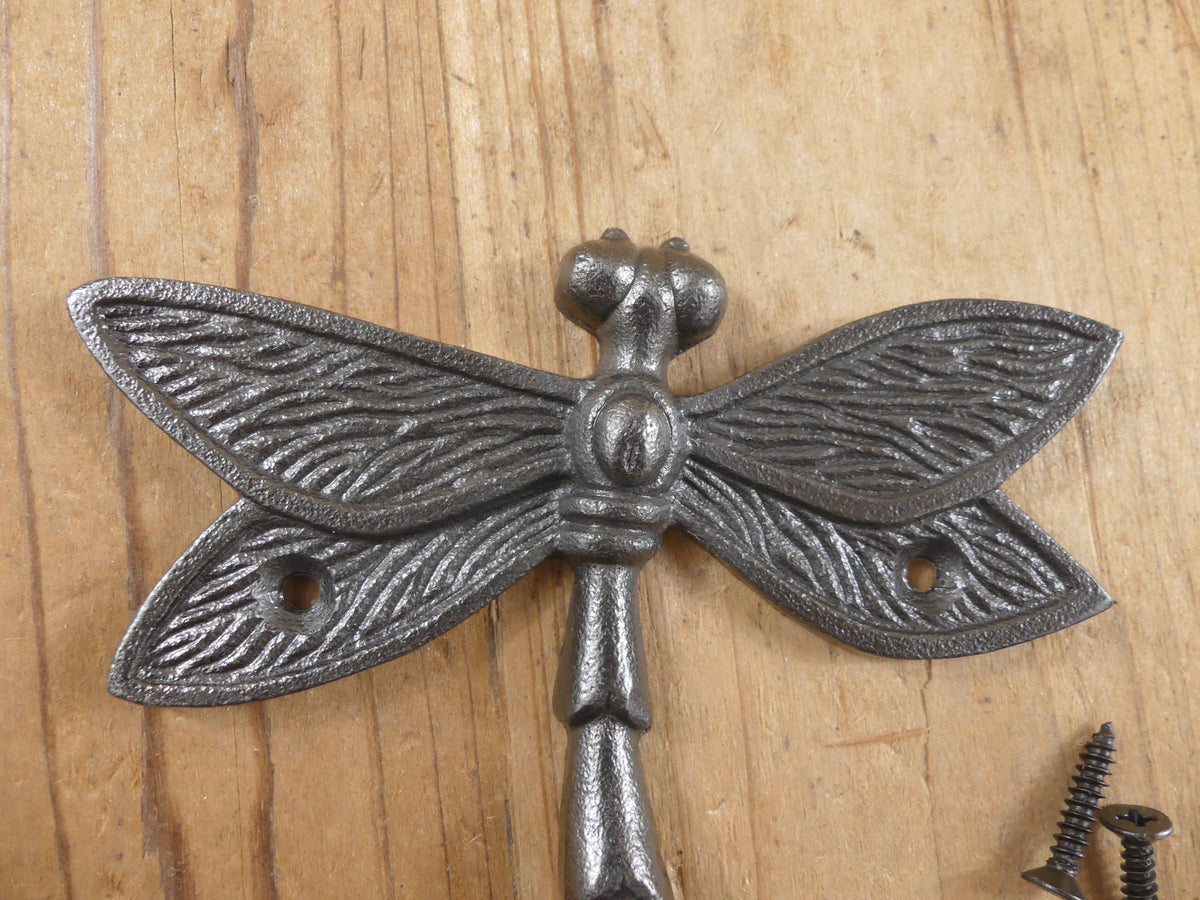 GLAZED IRON DRAGONFLY COAT HOOK