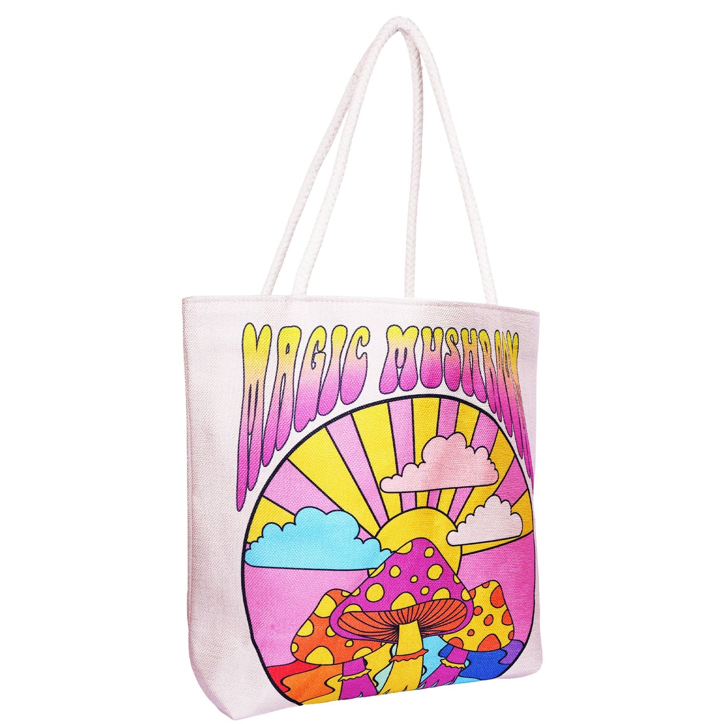 Magic Mushroom Techno Jute Tote Bag
