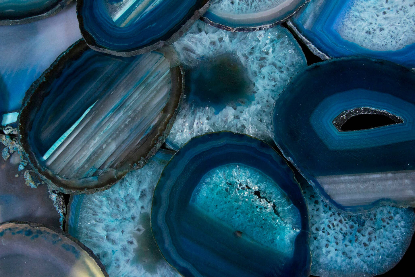 Teal Agate Slabs, Slices- Sold by the piece