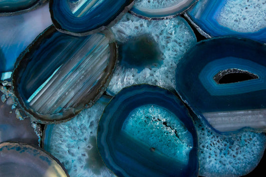 Teal Agate Slabs, Slices- Sold by the piece