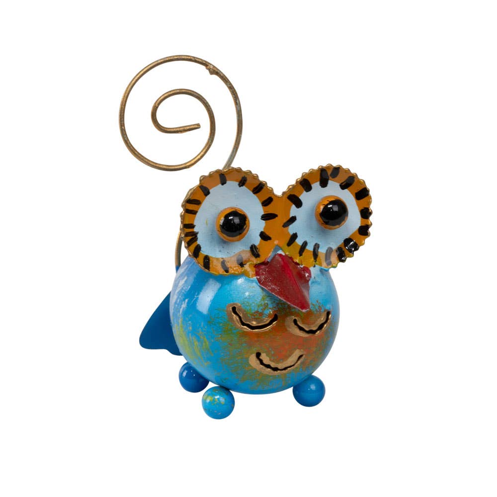 SMALL METAL BLUE OWL