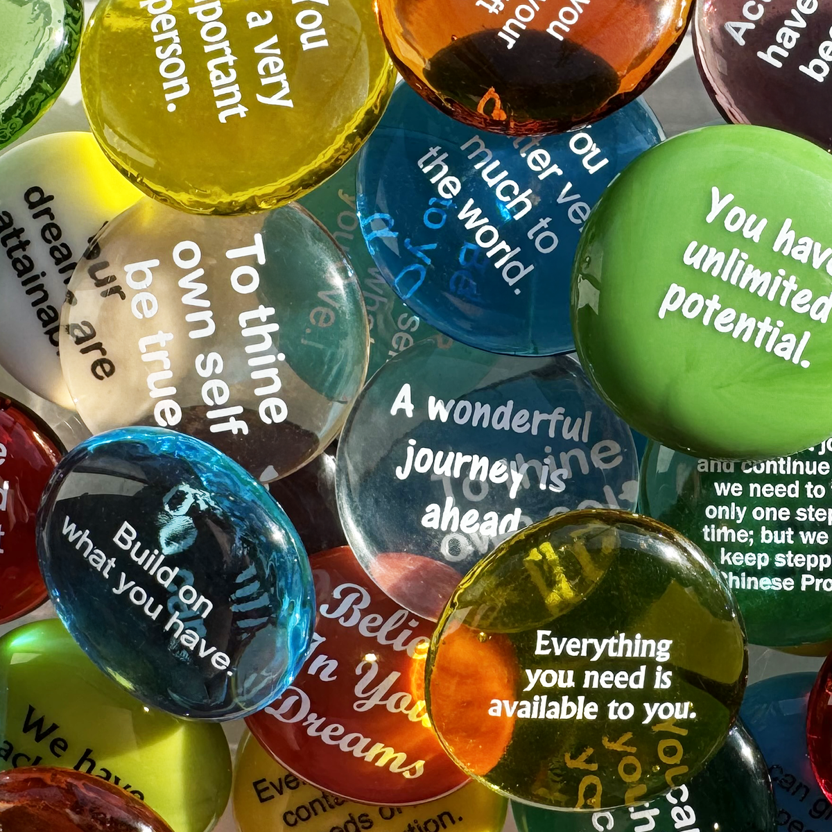 Affirmation and Destiny Glass Word Stone Combo Pack, 50 each