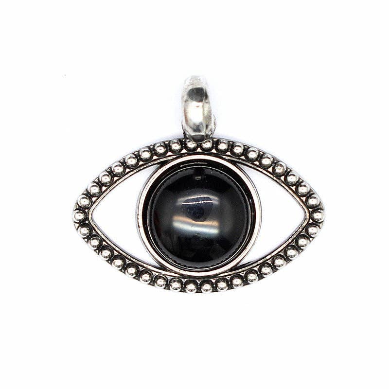Vintage Natural Stone Evil Eye Charms (Single Pendant) - CS