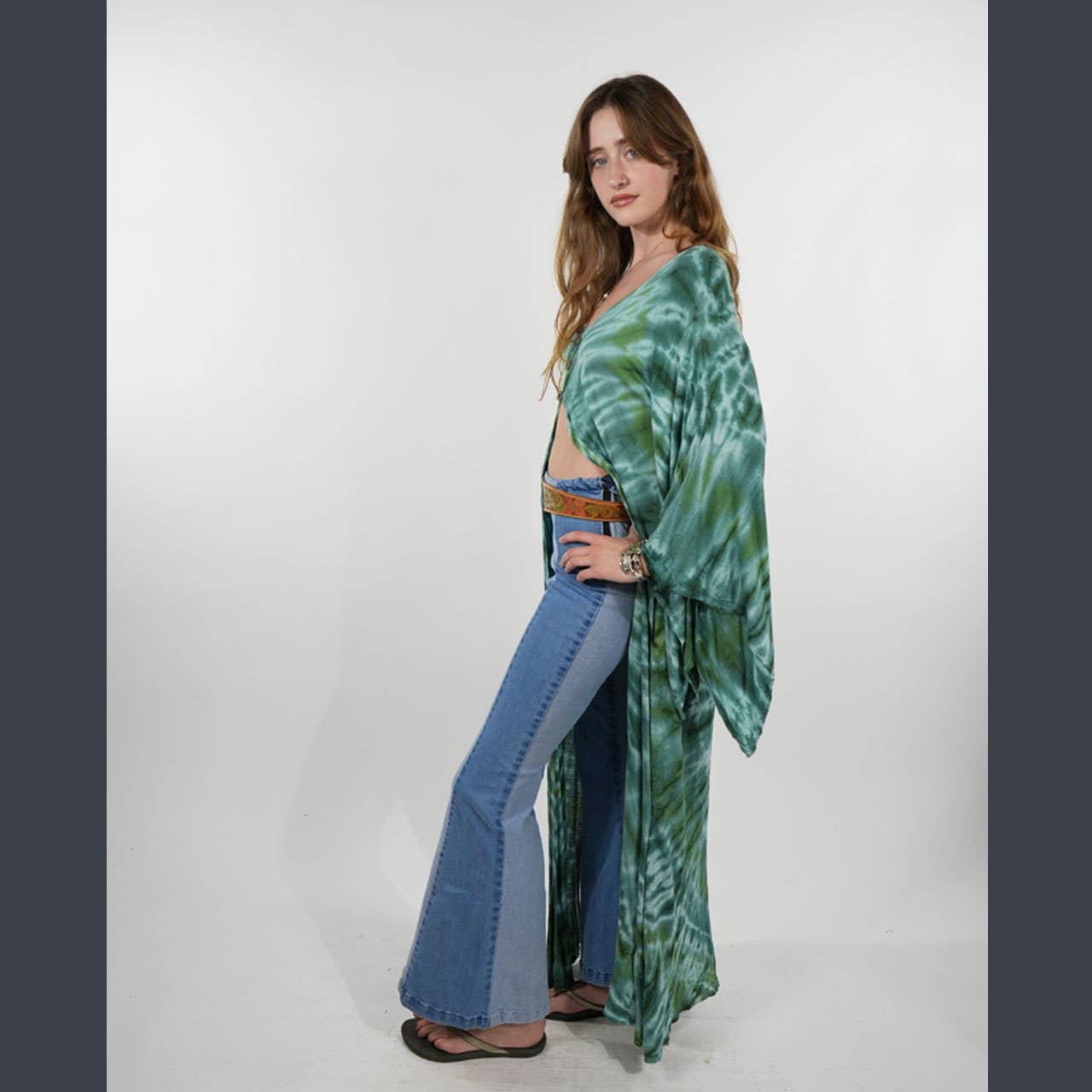 Boho Hippie Viscose Tie Dye Grateful Dead Duster
