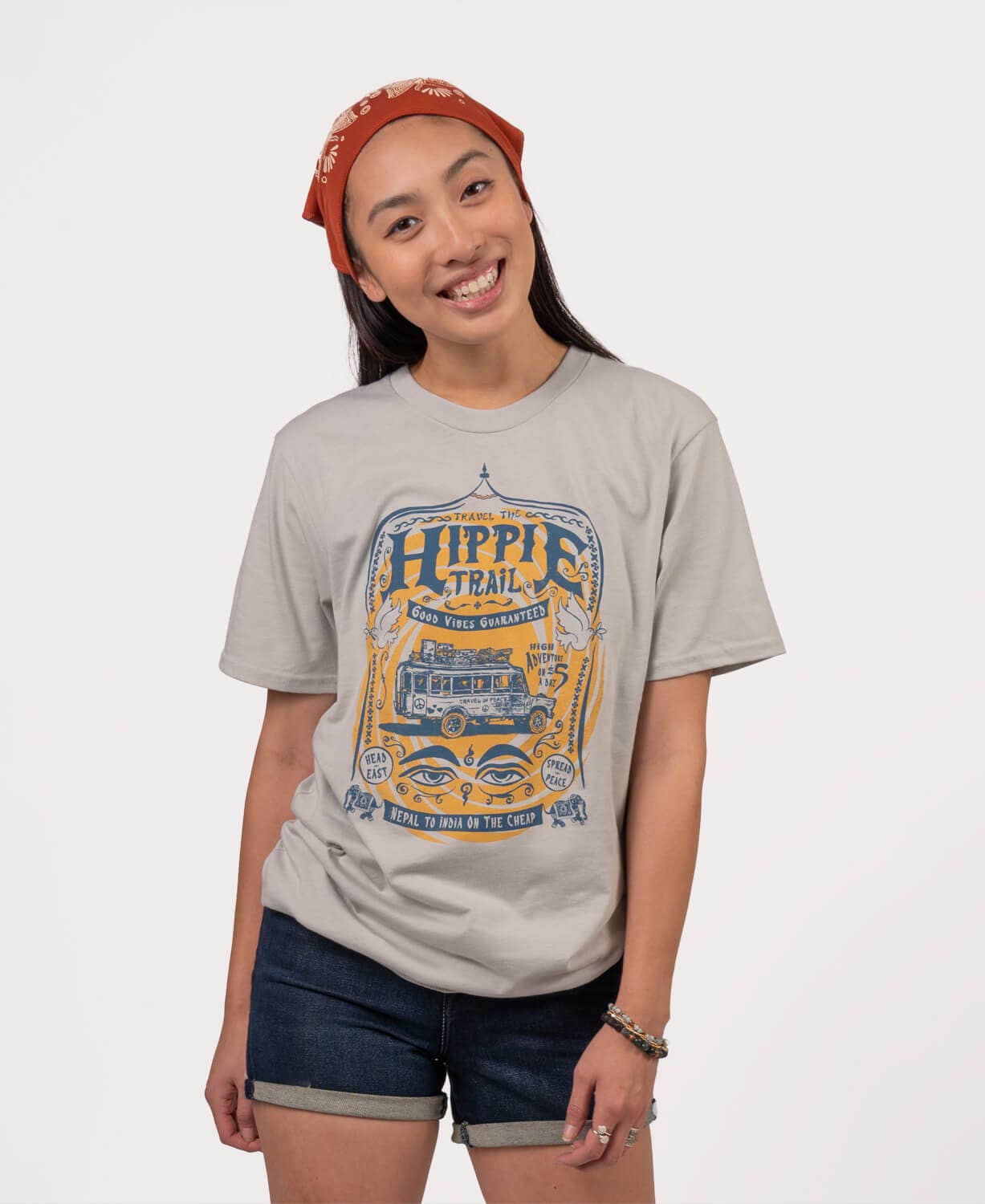 Hippie Trail Organic T-Shirt - Unisex - Retro Graphic Tees