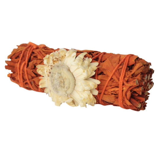 ORANGE WHITE SAGE W/WHITE FLOWER