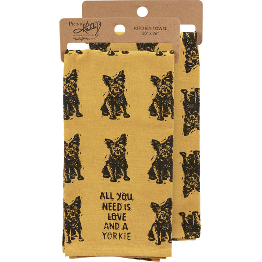 Love And A Yorkie Kitchen Towel