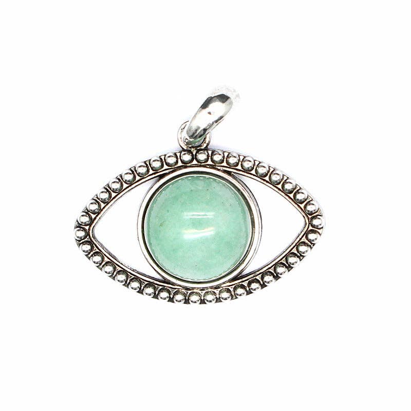 Vintage Natural Stone Evil Eye Charms (Single Pendant) - CS