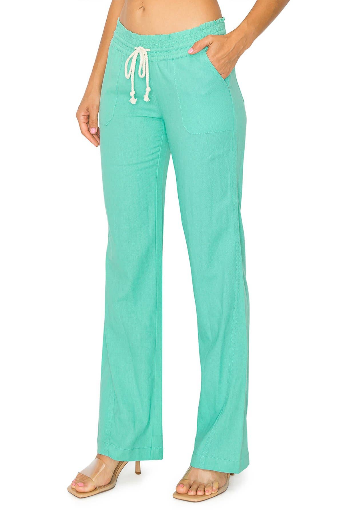 CALI1850 LINEN WIDE-LEG DRAWSTRING PANT (07024JLN000)