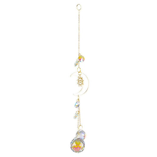 Moon With Evil Eye Crystal Suncatcher