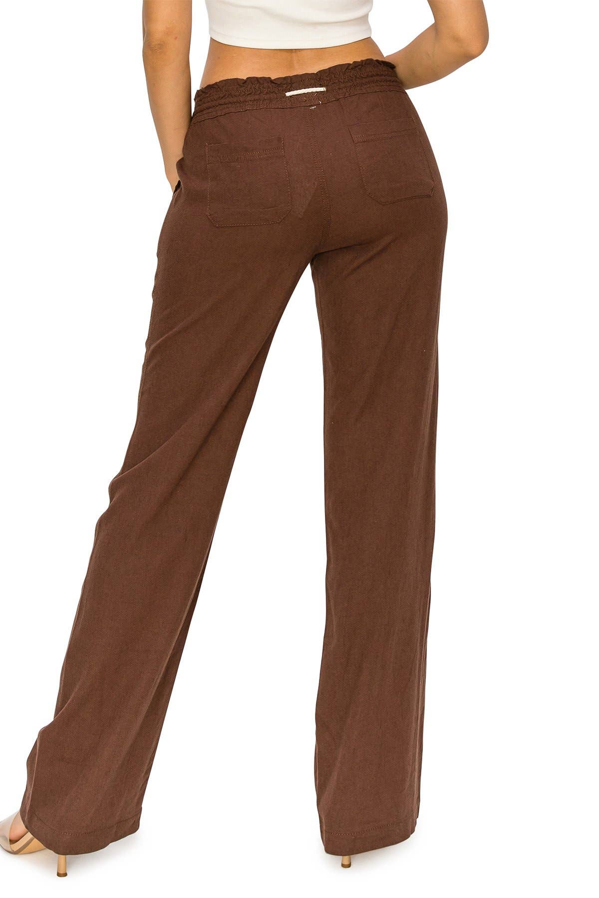 CALI1850 LINEN WIDE-LEG DRAWSTRING PANT (07024JLN000)