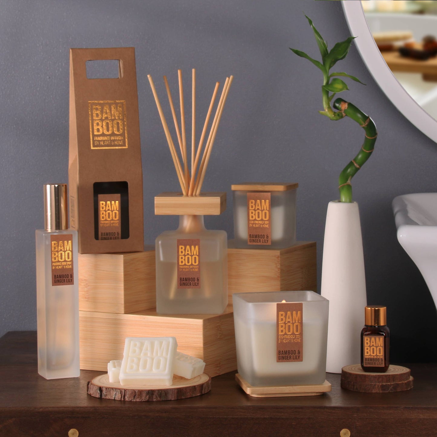 Bamboo & Ginger Lily - Candle & Reed Diffuser - Gift Set