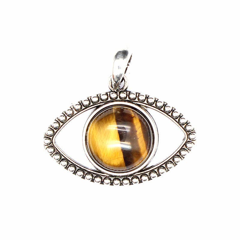Vintage Natural Stone Evil Eye Charms (Single Pendant) - CS