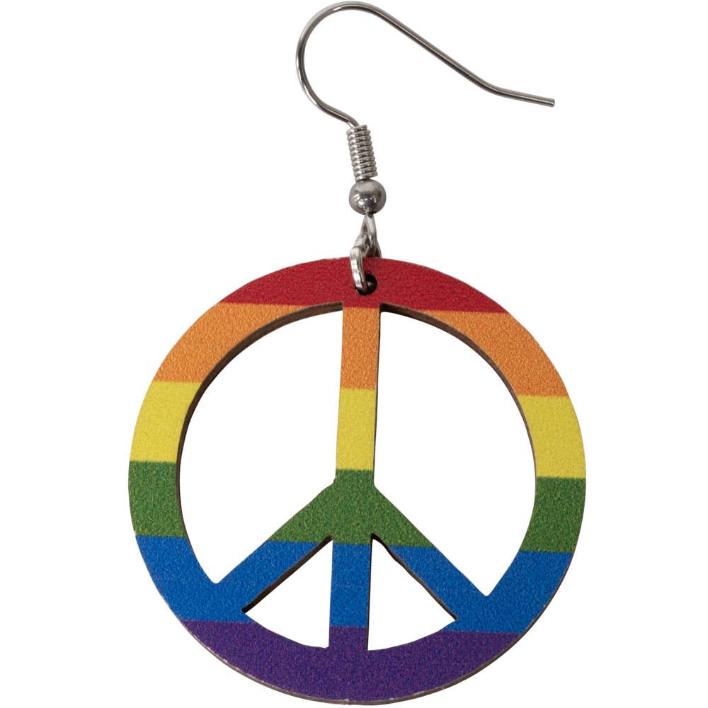 WOOD PEACE EARRINGS