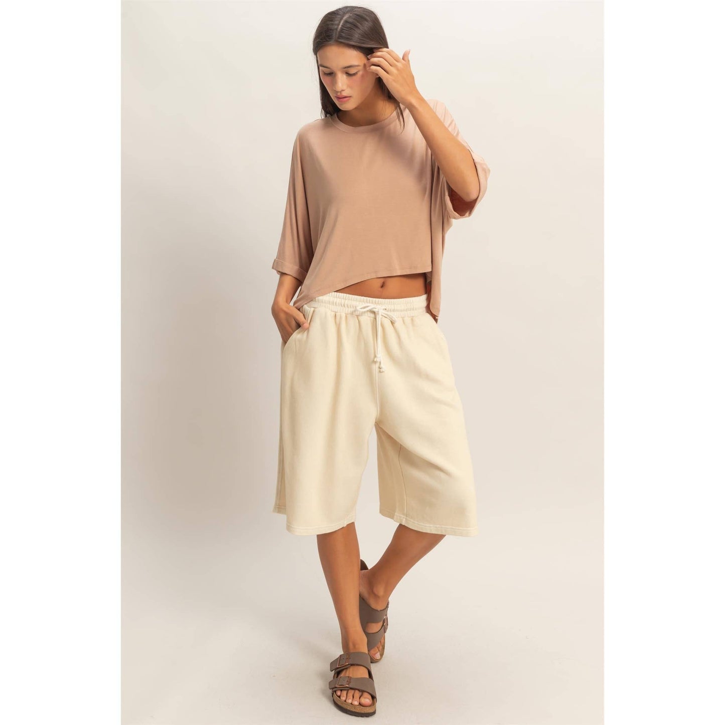 Relaxed High-Low Batwing Sleeve Top