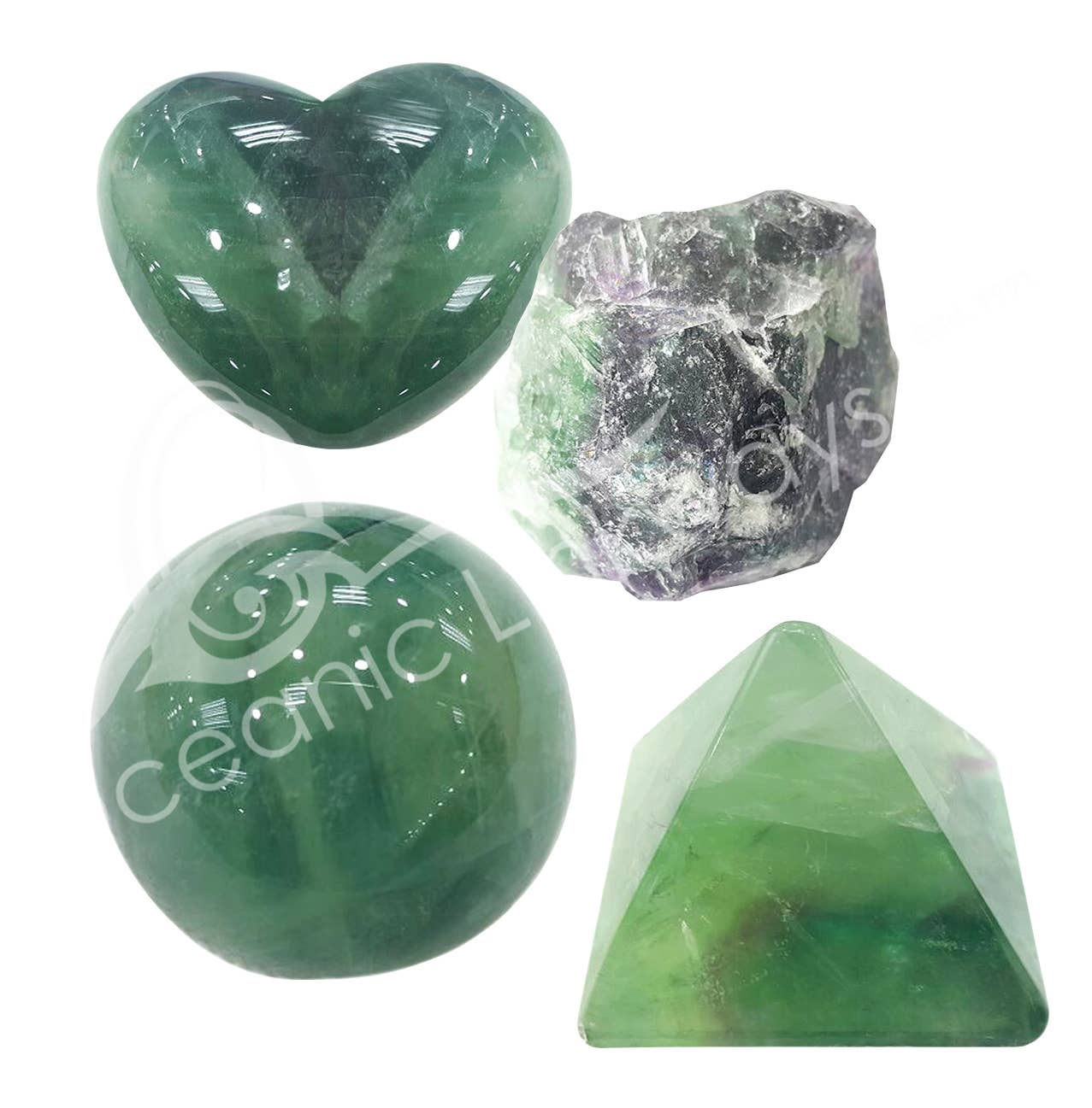 FLUORITE (SET OF 12) 8.5"L X 6.5"W (SET OF 12)