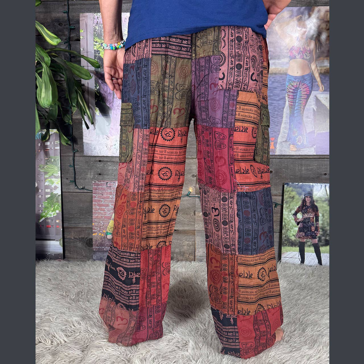 Cotton Stonewash Up-Cycle Patchwork Cargo Pants