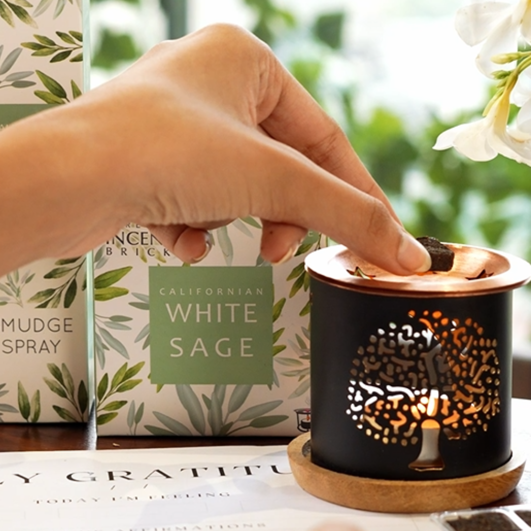 White Sage & Rose Incense Bricks | Smokeless Sage Incense