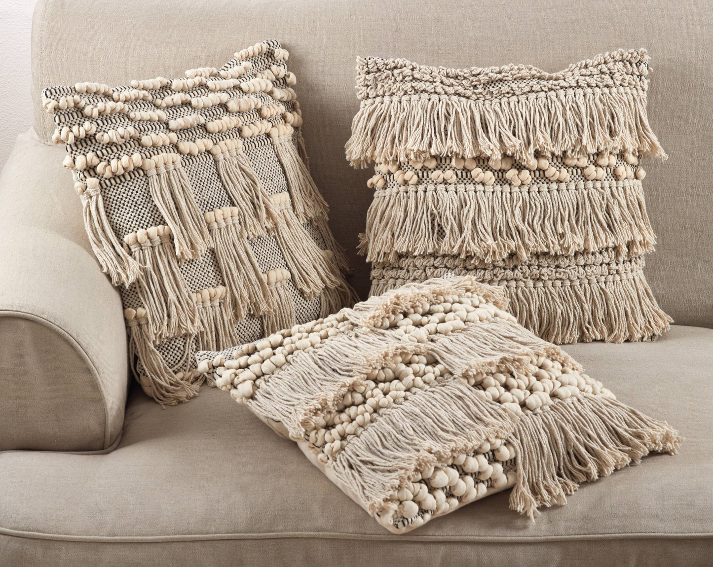 Moroccan Wedding Blanket Design Fringe Cotton Throw Pillow