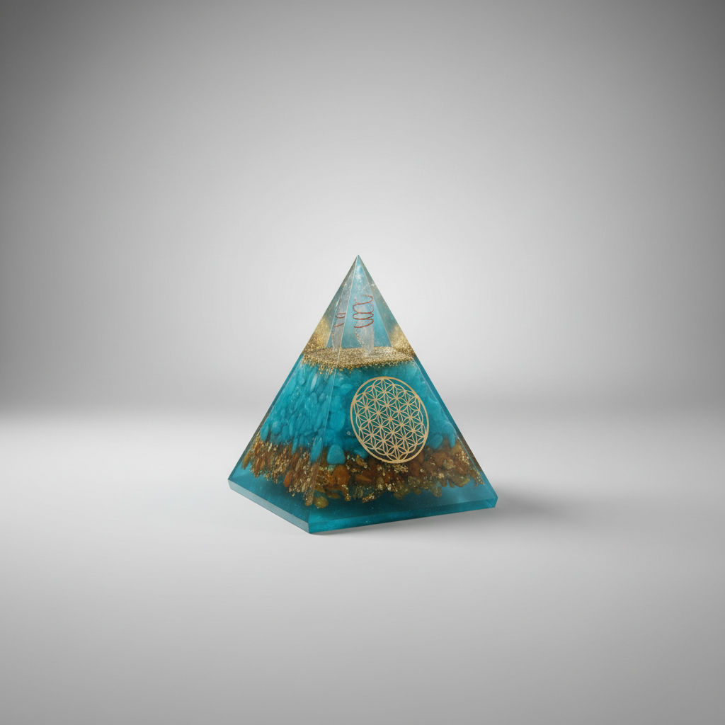Orgonite Pyramid Wirewrapped Crystal Chips