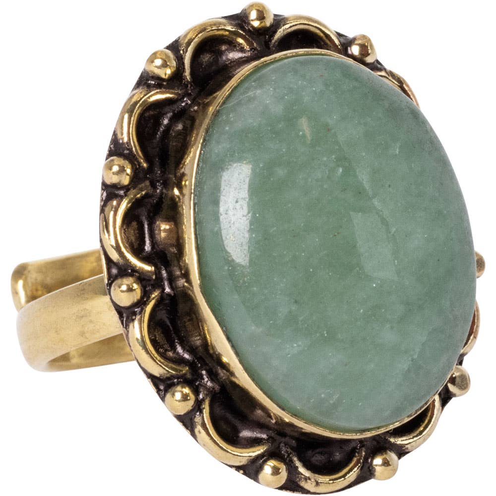 ADJUSTABLE GOLD TONE GEMSTONE RINGS
