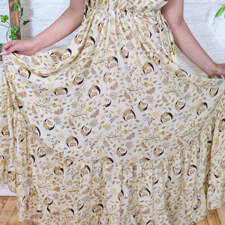 Bohemian Celestial Backless Flowy Dress