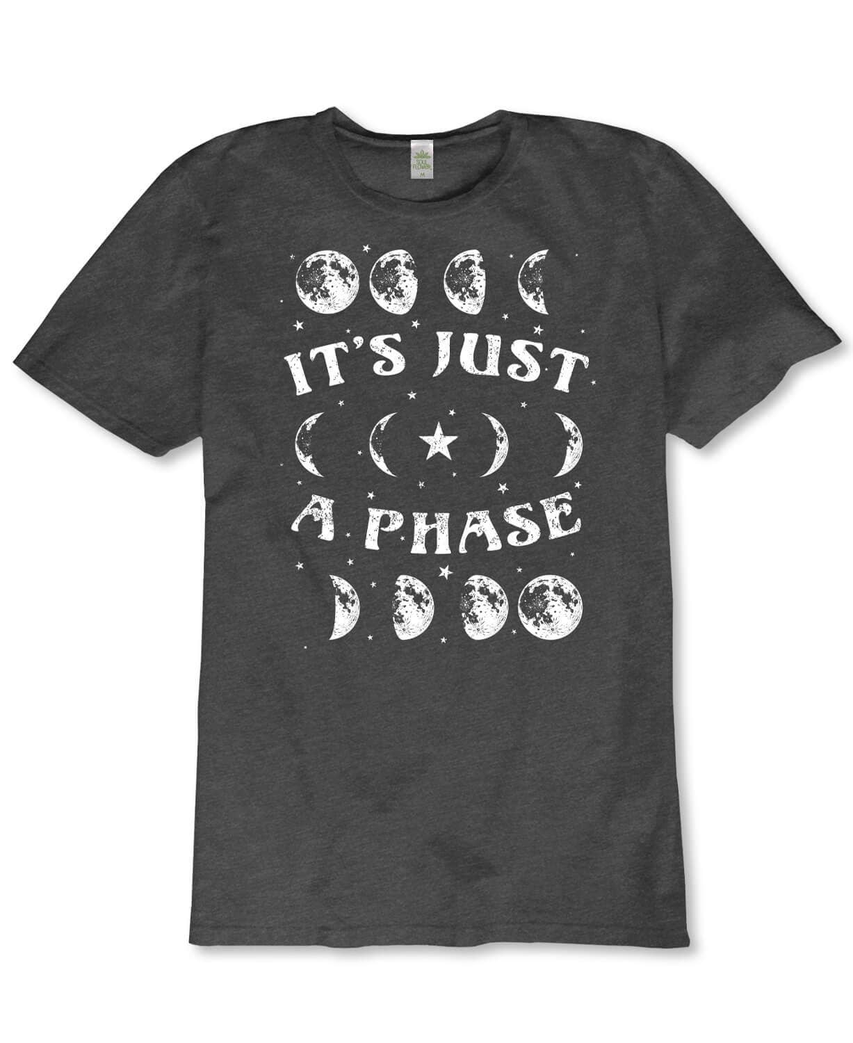 It's Just A Phase Moon Heathered Tee - Unisex - Moon Tees