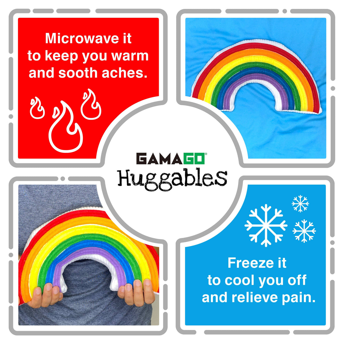 Huggable Rainbow Heating Pad & Pillow