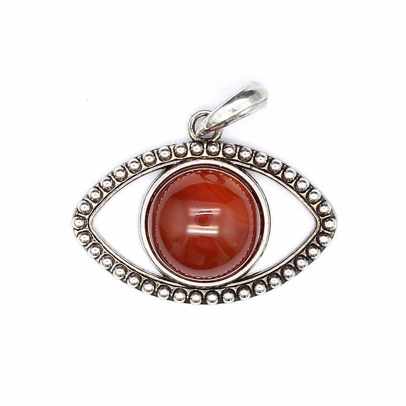Vintage Natural Stone Evil Eye Charms (Single Pendant) - CS