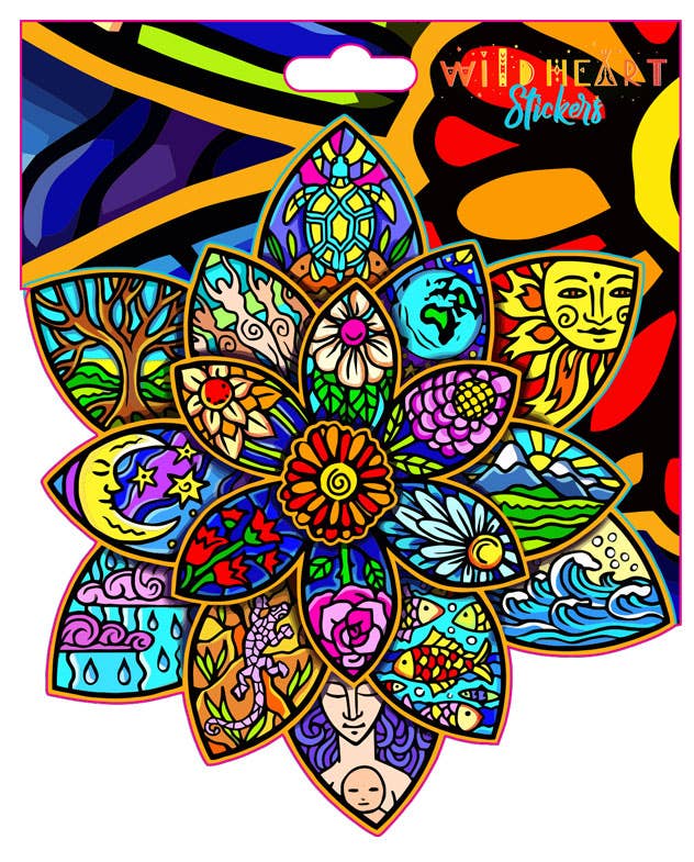Mosaic Lotus Window Sticker