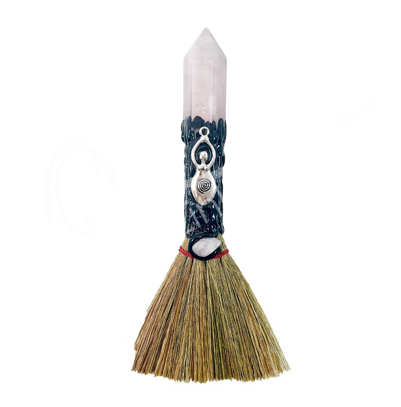 (PC)WITCH'S BROOM - ROSE QUARTZ POINT GODDESS 7-7.5"L