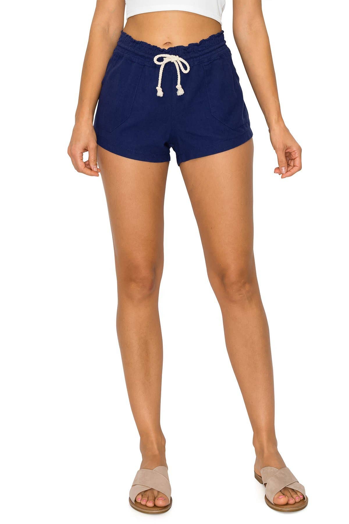 CALI1850 SOLID PAPERBAG RUFFLE WAIST SHORT (06984JLN000)