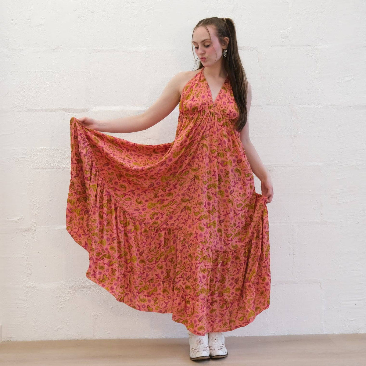 Boho Goddess Maxi Tiered Backless Dress