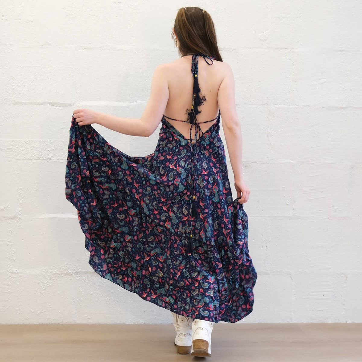 Boho Goddess Maxi Tiered Backless Dress