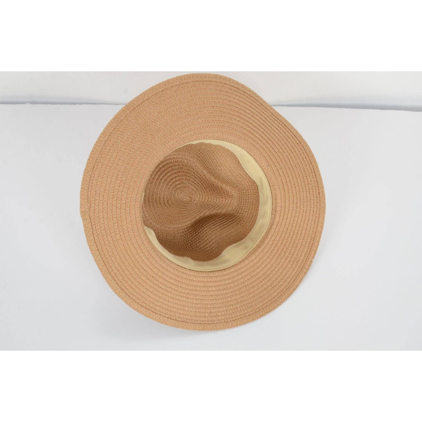 Wide Brim Straw Fedora Sun Hat Black Band Panama UV Hat