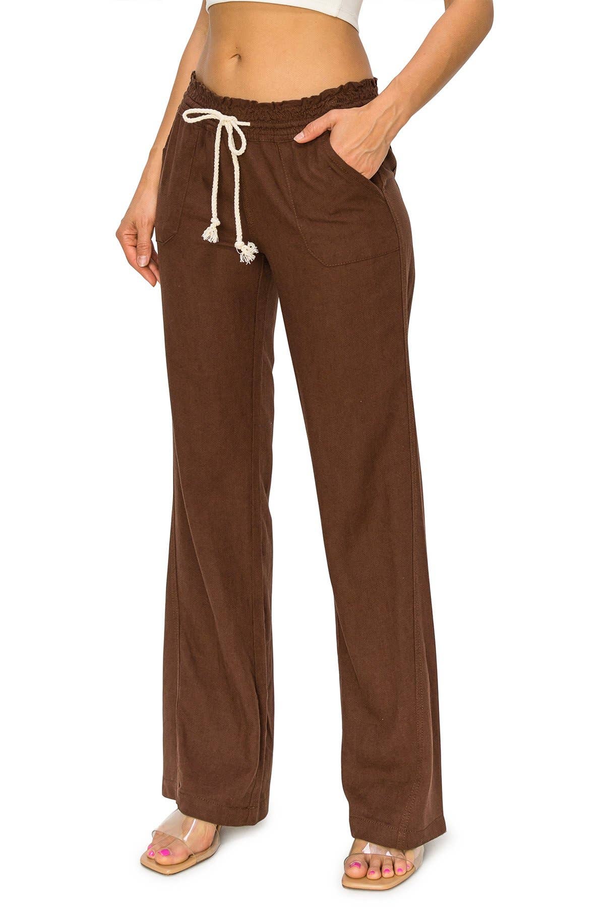 CALI1850 LINEN WIDE-LEG DRAWSTRING PANT (07024JLN000)
