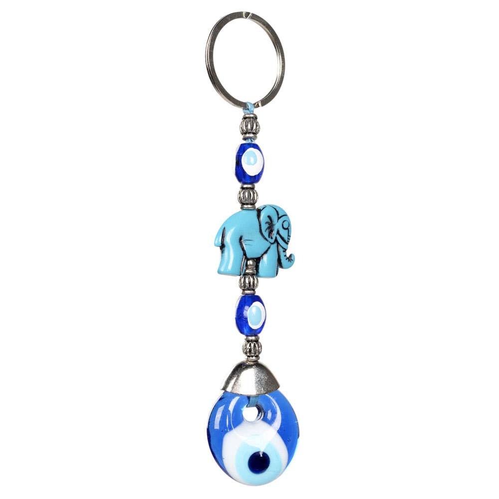Elephant Evil Eye Keychain