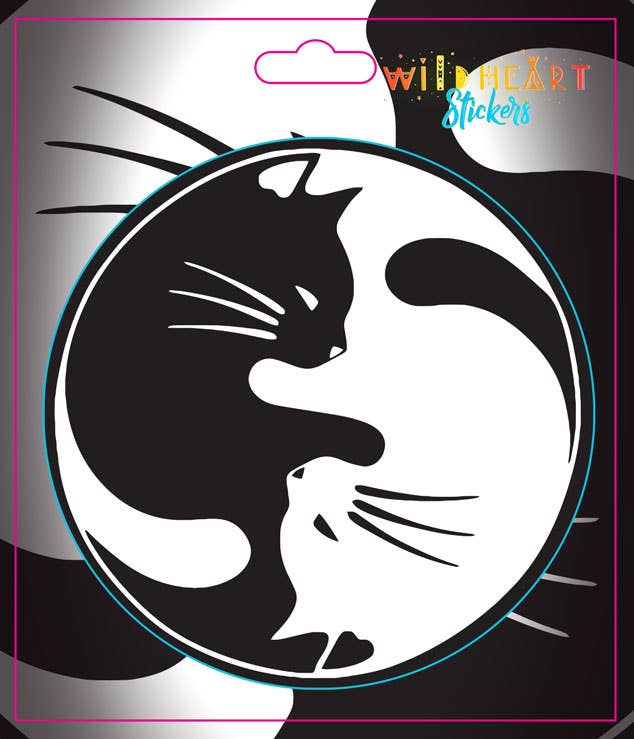Yin Yang Cat Window Sticker