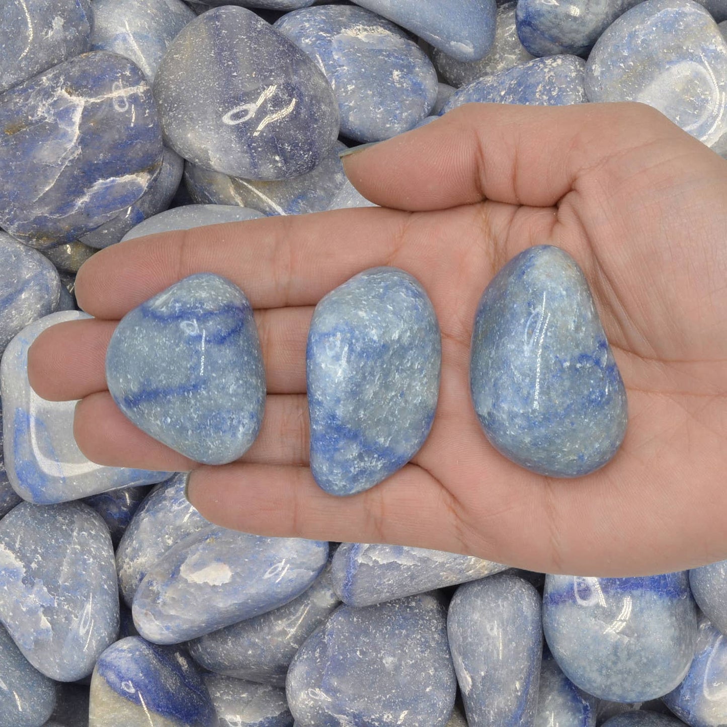 Tumbled Blue Quartz - L - B Grade - Brazil