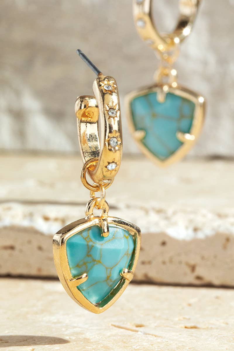 Natural Stone Triangle Earrings