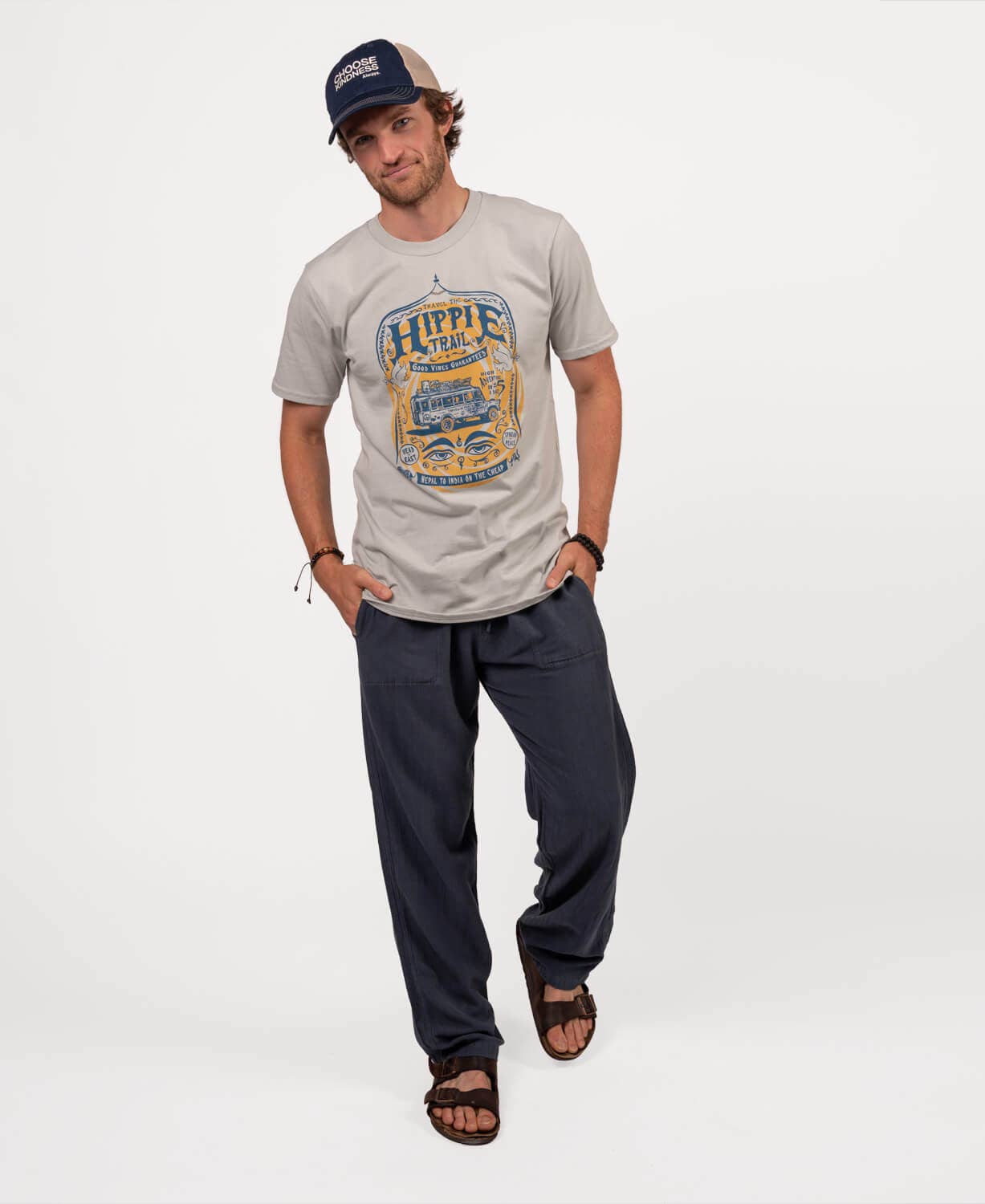 Hippie Trail Organic T-Shirt - Unisex - Retro Graphic Tees