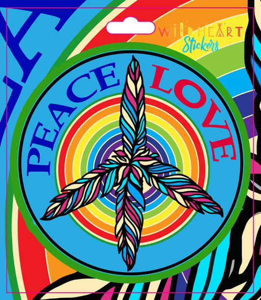 Peace Love Feathers Window Sticker
