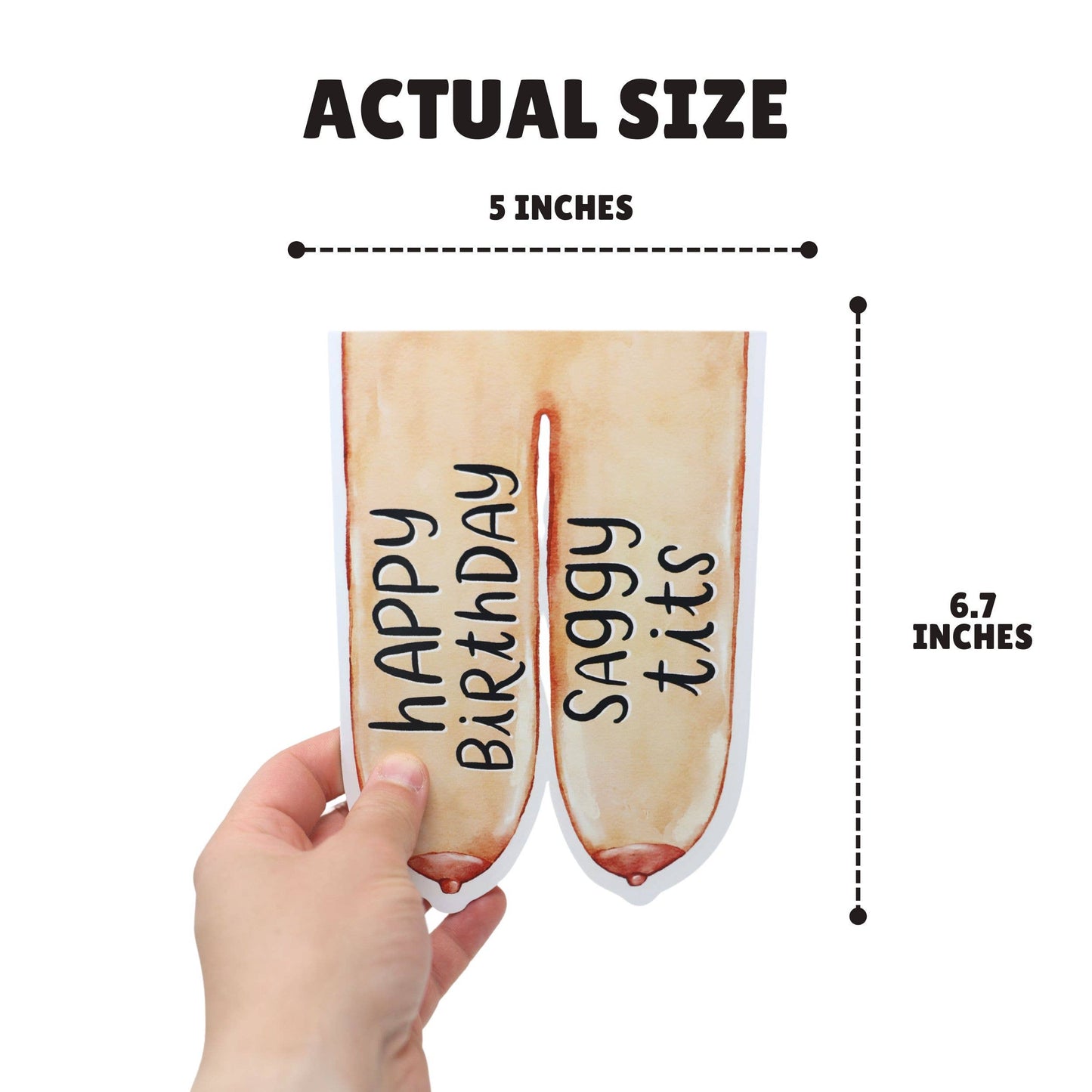 Saggy Tits | Funny Die Cut Birthday Card