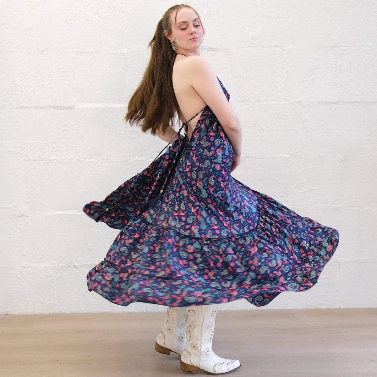 Boho Goddess Maxi Tiered Backless Dress