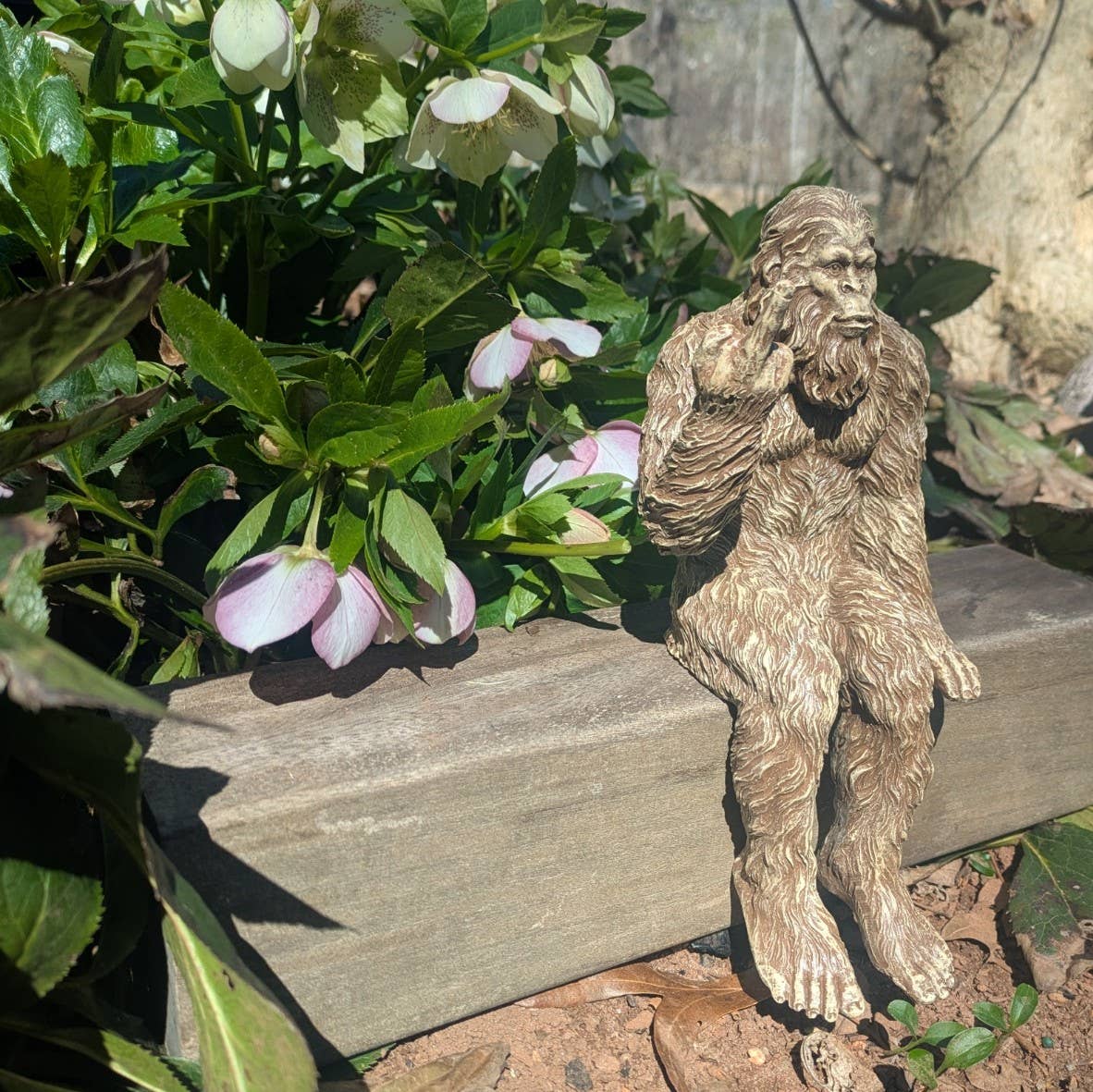 Bigfoot 'The Rude' Sasquatch Statue 10 inch H Shelf Sitter