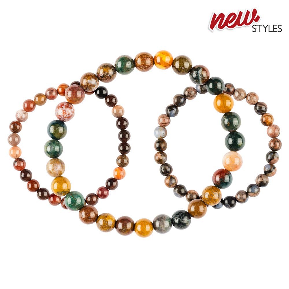 6mm Crystal Gemstone Stretch Bracelets