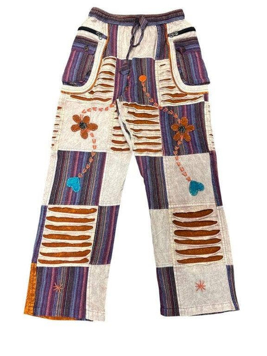 Razor Cut Flower Crazy Artwork Pant D1325