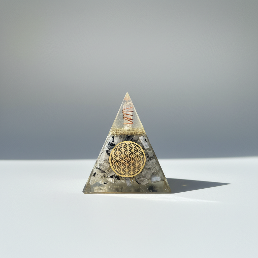 Orgonite Pyramid Wirewrapped Crystal Chips