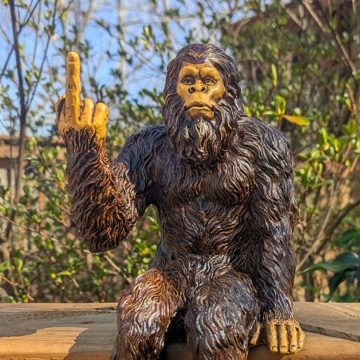 Bigfoot 'The Rude' Sasquatch Statue 10 inch H Shelf Sitter