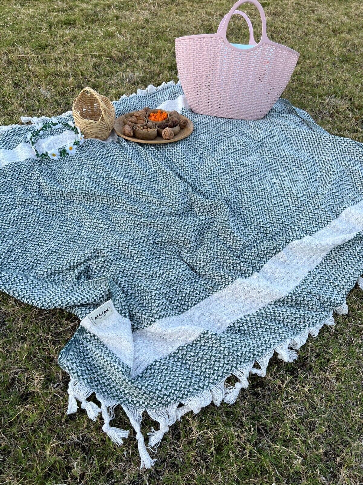 Throw Size Aegean Blanket – Soft & Breathable 100% Turkish Muslin - 7 Colors